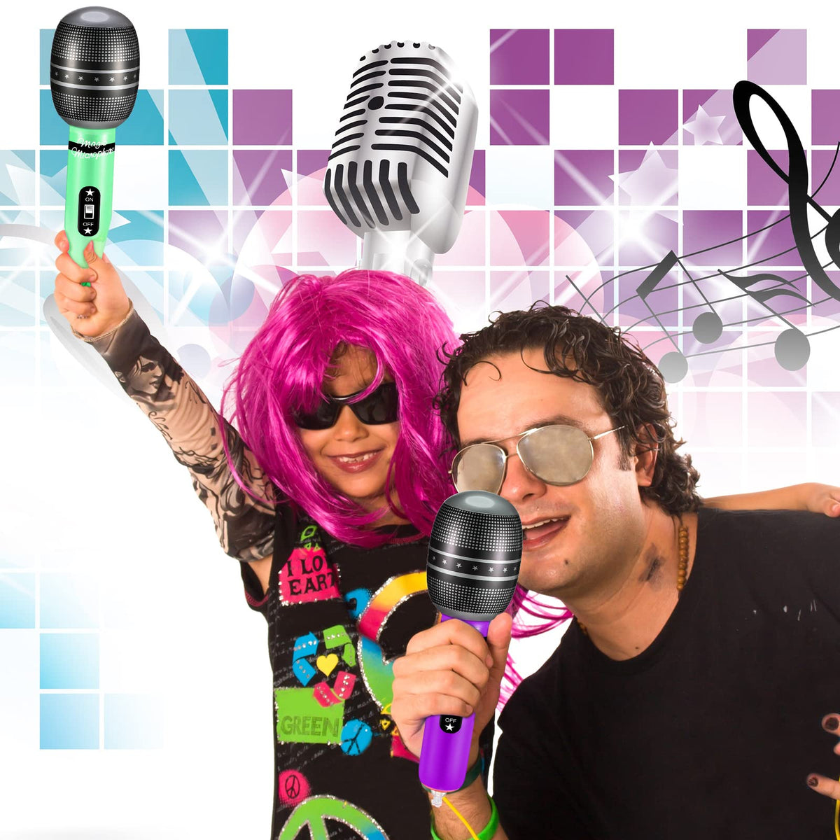 Zhanmai inflatable microphones quick-inflate valve for rapid party setup.