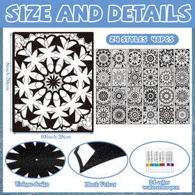 Zhanmai mandala velvet poster in progress shows easy blending with pens.