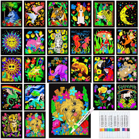 Zhanmai velvet coloring posters with animal themes, perfect for festive family art projects.