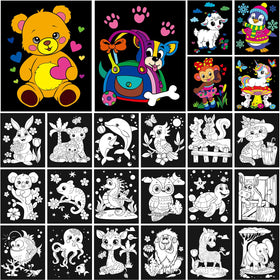 Zhanmai velvet coloring posters for kids with animal designs; enhances creativity and fine motor skills.