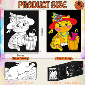 Zhanmai velvet animal posters; soft texture and bold contrast for easy coloring.