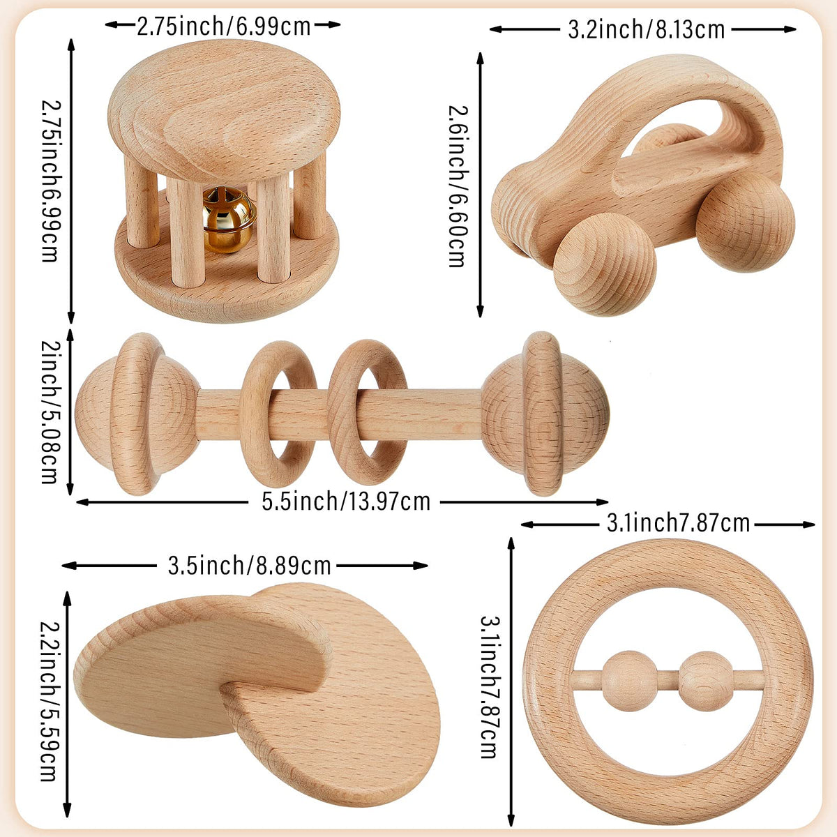 Zhanmai wooden push car promotes early mobility and exploration