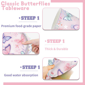 ZHBZPTY butterfly cups 24-count for beverages