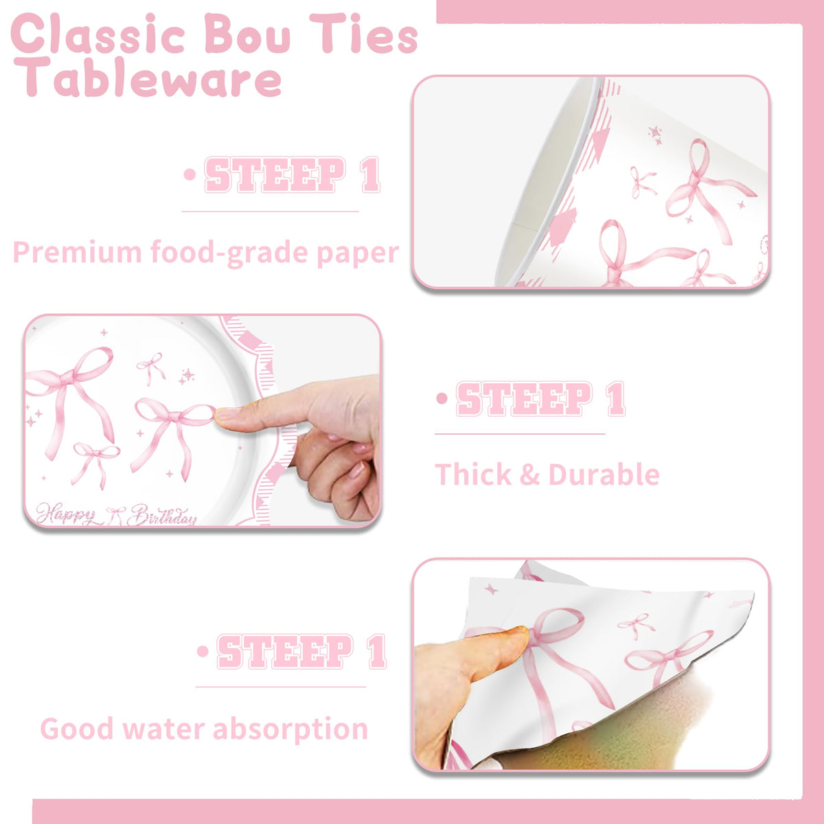 ZHBZPTY Coquette pink bow cups 9 oz for beverages.