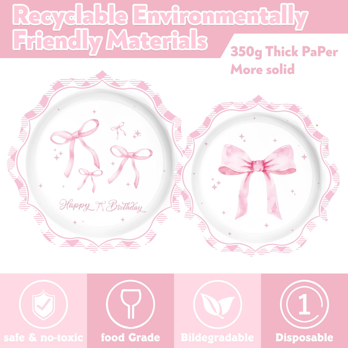 ZHBZPTY Coquette pink bow napkins 6.5 inches for quick cleanups.