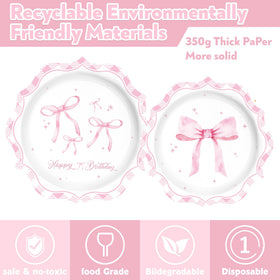 ZHBZPTY Coquette pink bow napkins 6.5 inches for quick cleanups.