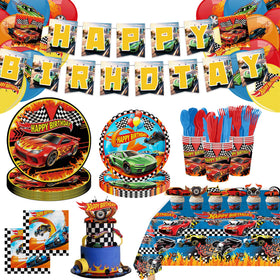 ZHBZPTY race car banner adds vibrant color for party photos and atmosphere
