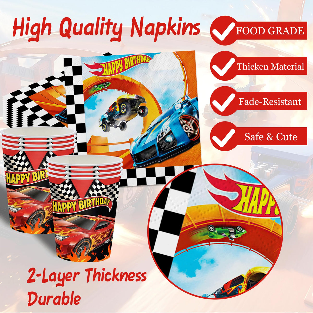 ZHBZPTY race car cups keep drinks steady during active celebrations