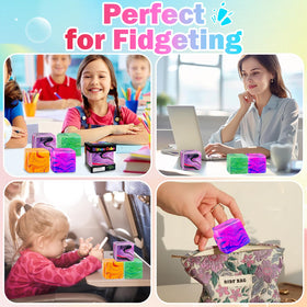 ZHEBAG 4-pack fidget cubes shown together for versatile stress relief