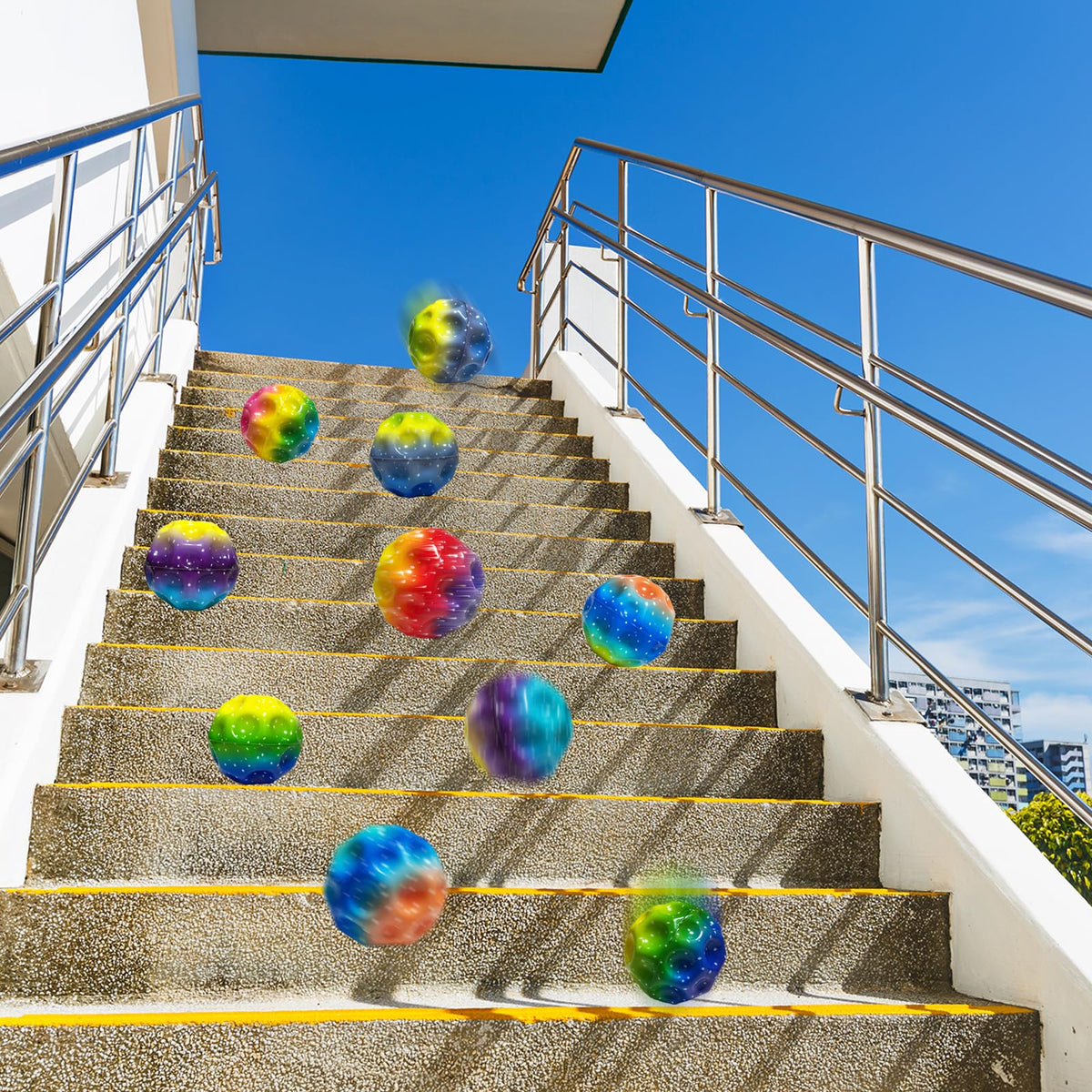 ZHEBAG bouncy ball showcasing planet-like surface textures for improved hand grip.