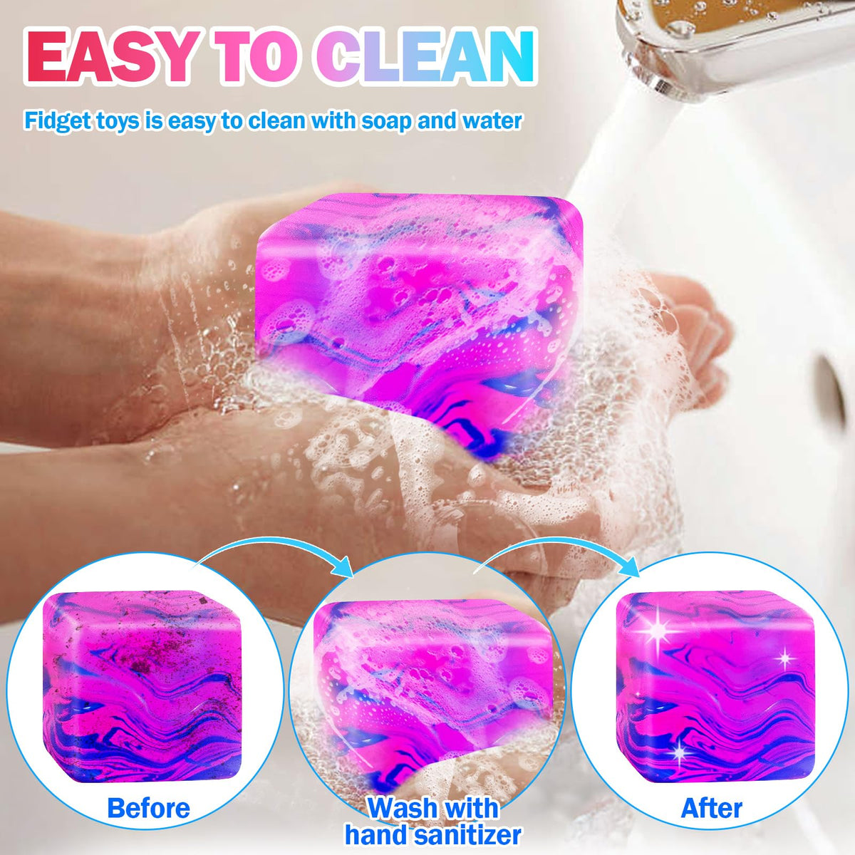ZHEBAG sugar squishy ball closeup for portable, discreet anxiety relief