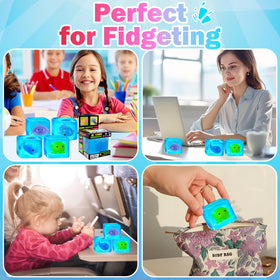 ZHEBAG blue squeeze cube in hand for discreet desk therapy