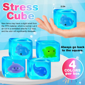 ZHEBAG blue squeeze cube whale soft rubber for stress relief