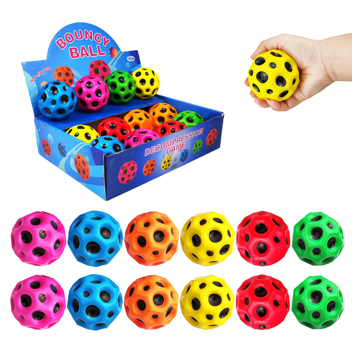 ZHEBAG bouncy ball colorful astro ball texture for easy grip and vibrant visibility during play.