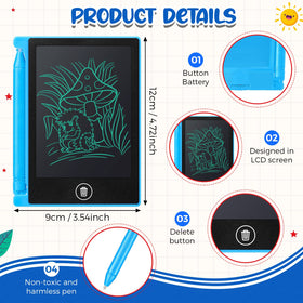 Zhehao 24-pack LCD mini writing tablet black front for travel and quiet drawing.