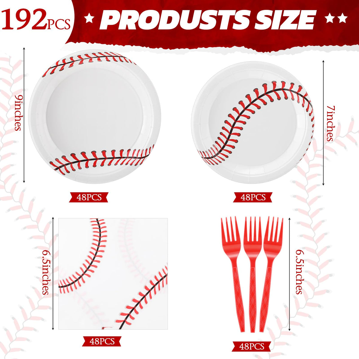 Zhehao baseball plates 9 inch for larger portions and quick cleanup.