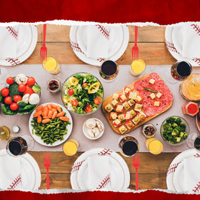 Zhehao baseball tableware red for festive table display.