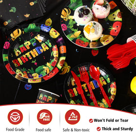 Zhehao 7-inch dancing fruit dessert plates add a playful finish