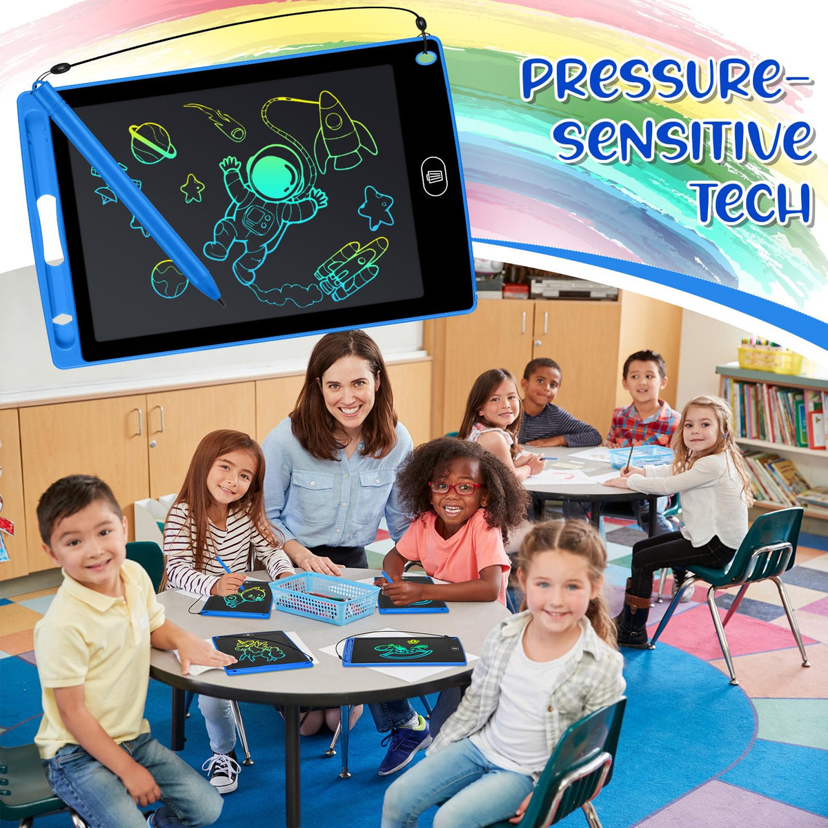 Zhehao erase button LCD tablet in action