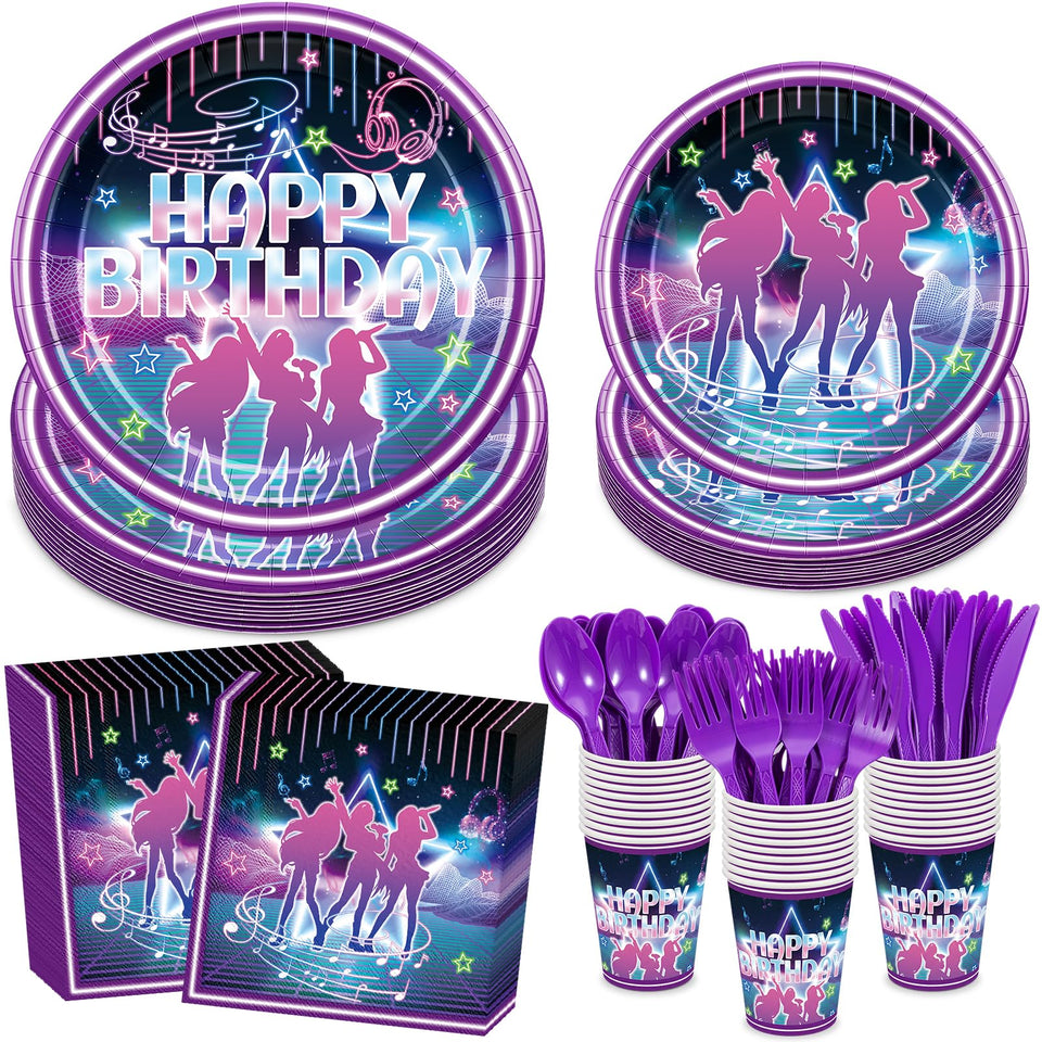 Zhehao K-Pop 9-inch plates brighten your party and ease cleanup afterward.