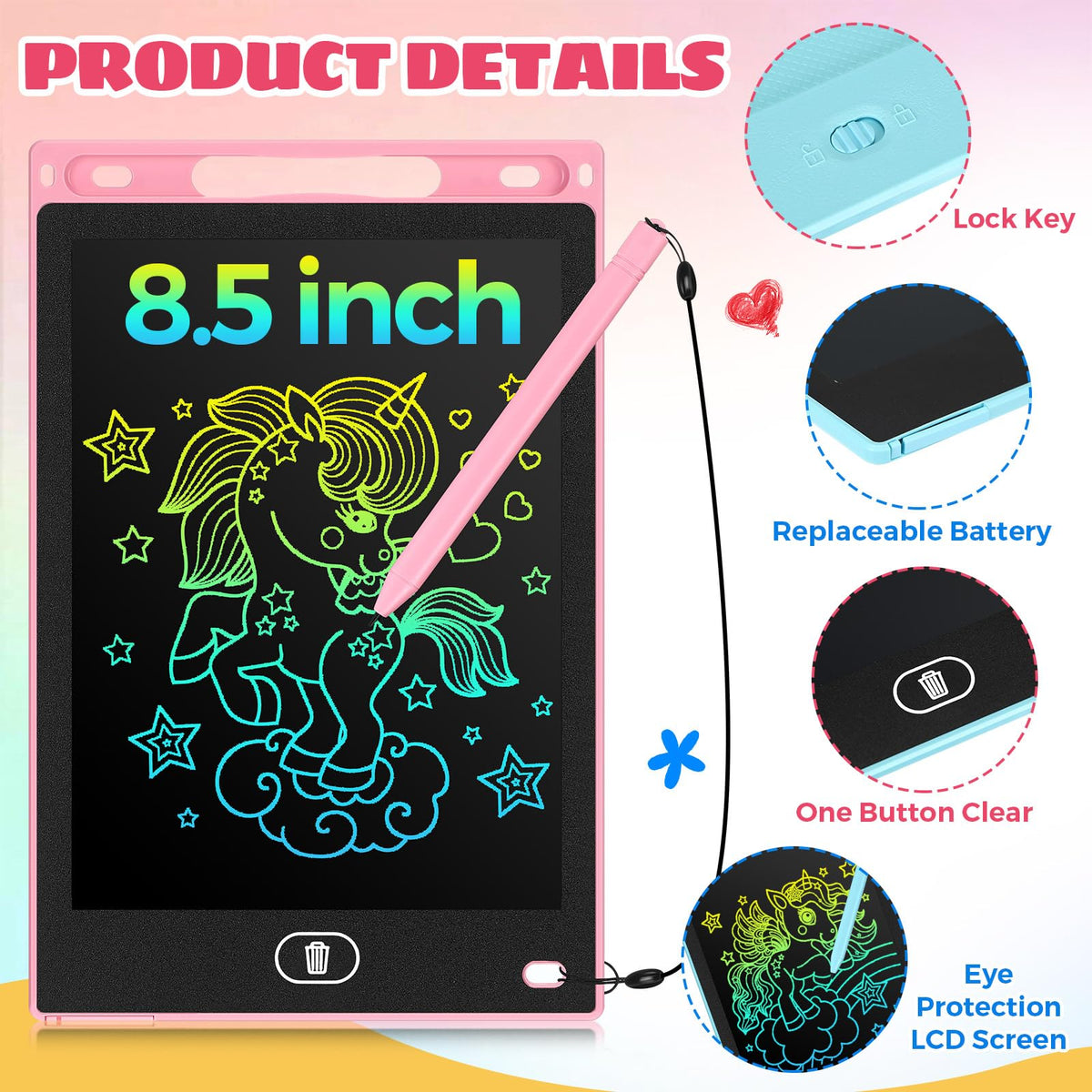 Zhehao light blue drawing board offers portable learning and mess-free doodling