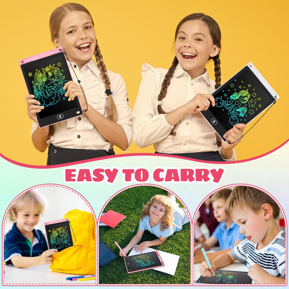 Zhehao portable doodle pad fits backpacks for travel-ready fun