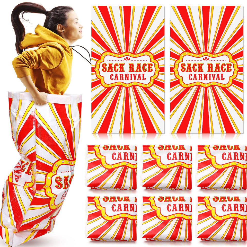 Zhengmy 24x40 inch potato sack race bag on grassy field during an outdoor game.