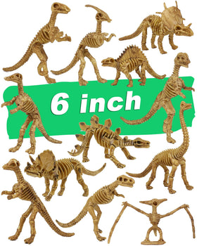 ZHFCGO 6-inch dinosaur fossil skeleton pack shown for imaginative science play.