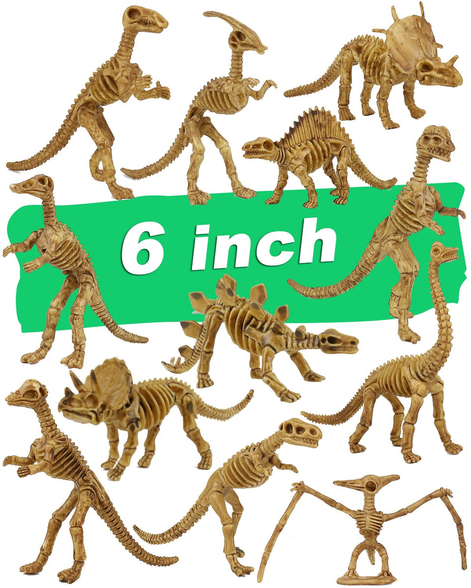 ZHFCGO 6-inch dinosaur fossil skeleton pack shown for imaginative science play.