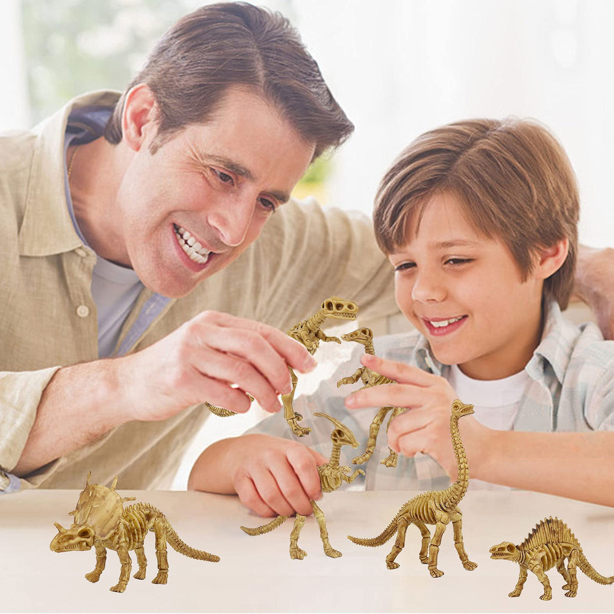 ZHFCGO 6-inch dinosaur skeleton pack presented as durable, safe for kids.