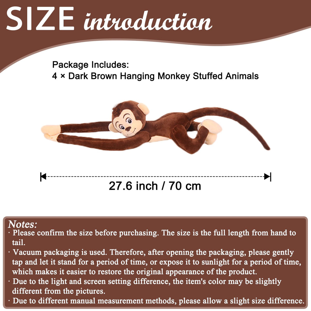 Zhidiloveyou 70cm monkey plush set; charming bedroom decor and play buddy