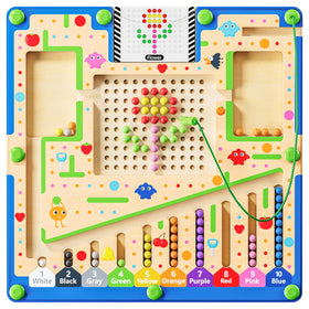 zhiwuzhu 2-in-1 magnetic color maze board for color recognition and counting.