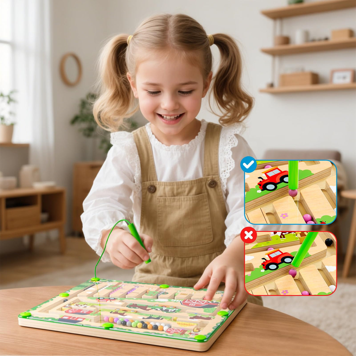 Zhiwuzhu 55 magnetic beads available for color matching and counting activities.
