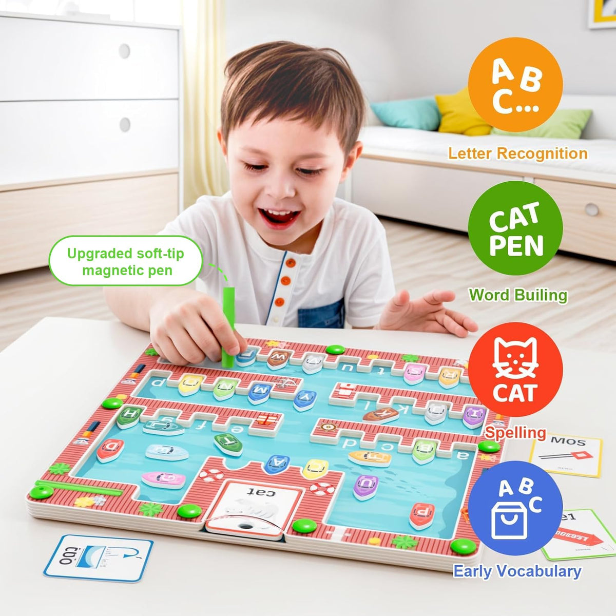 zhiwuzhu colorful magnetic boats matching each letter boost engaging learning