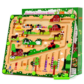 Zhiwuzhu Magnetic Color and Number Maze right channel complexity for advanced play.