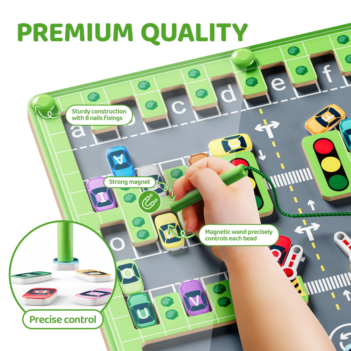 zhiwuzhu Magnetic letter cars help toddlers match letters and strengthen hand coordination