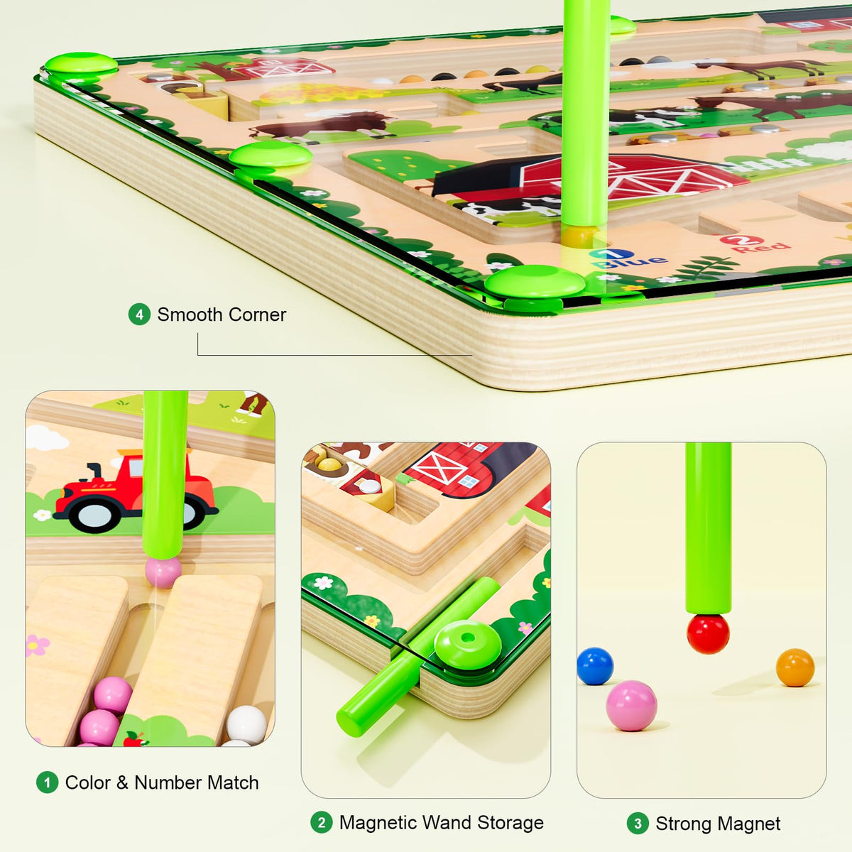Zhiwuzhu Magnetic wand guiding beads through the maze for precise movement.