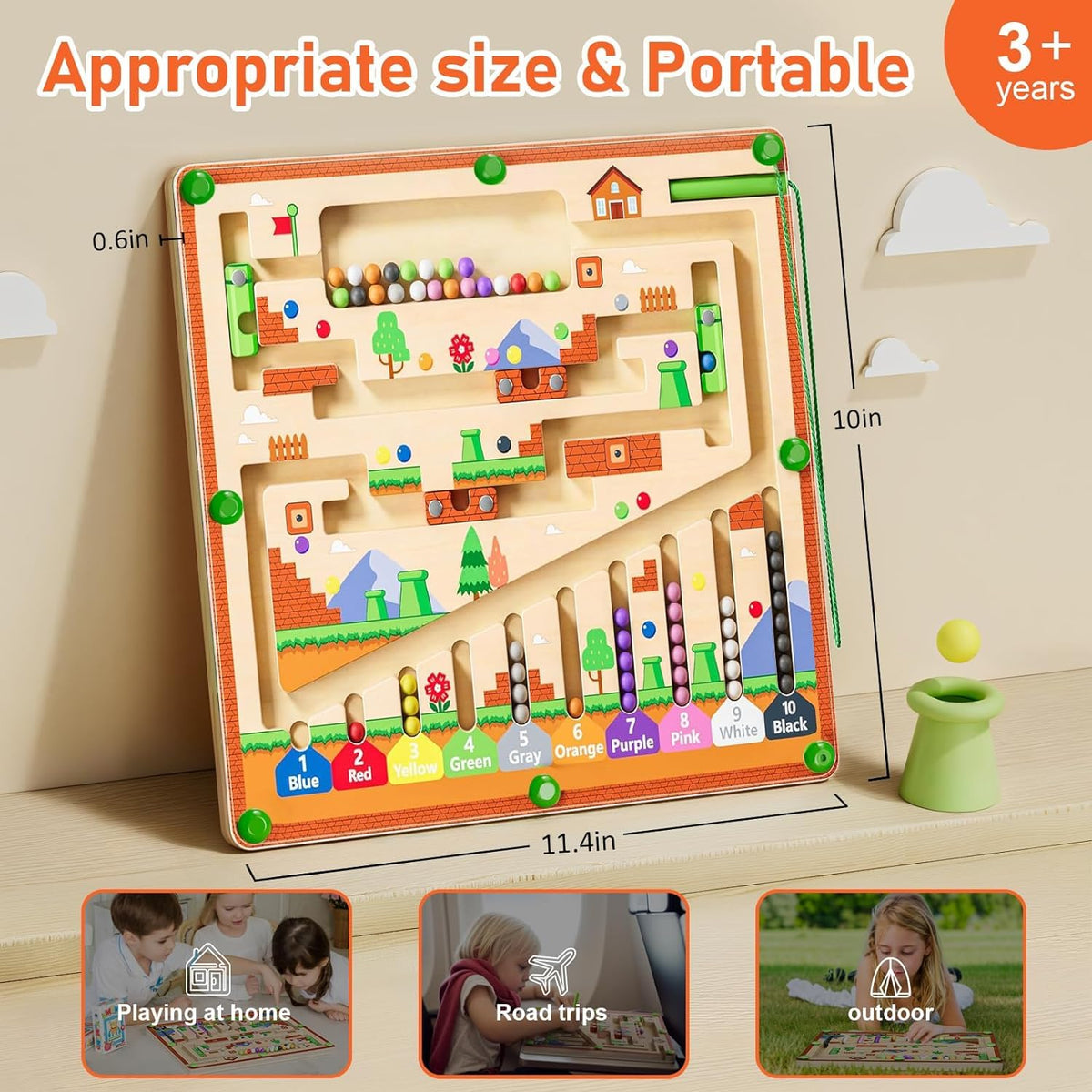 zhiwuzhu Wooden Montessori board left channel showing intuitive counting and matching.