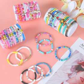 ZHLISHQINJJ elastic 6mm vinyl disc bracelet for easy wearing and comfort.