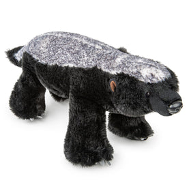 ZHONGXIN MADE Honey Badger Plush standing upright for lifelike display and cuddling.