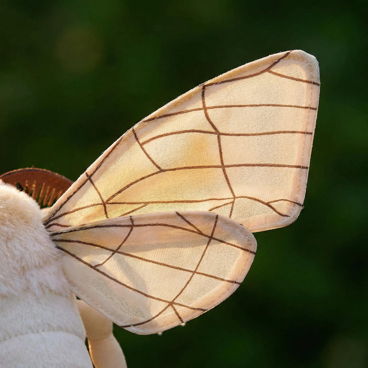 ZHONGXIN MADE Silk Moth Plush 11in head detail showcasing craft quality.