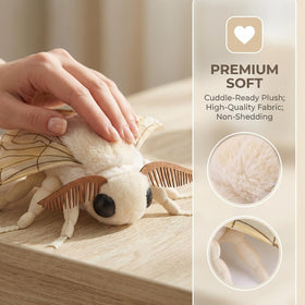 ZHONGXIN MADE Silk Moth Plush 11in packaging ready gift option.