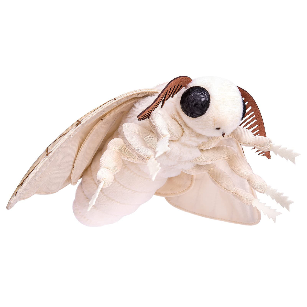 ZHONGXIN MADE Silk Moth Plush 11in wings display large soft surfaces for dramatic charm.