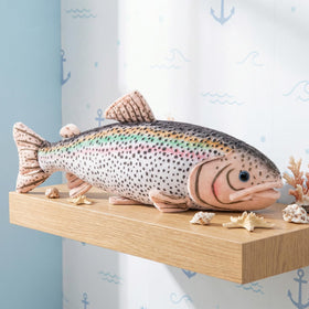 ZHONGXIN MADE Trout plush face detail highlights lifelike features for display or play.