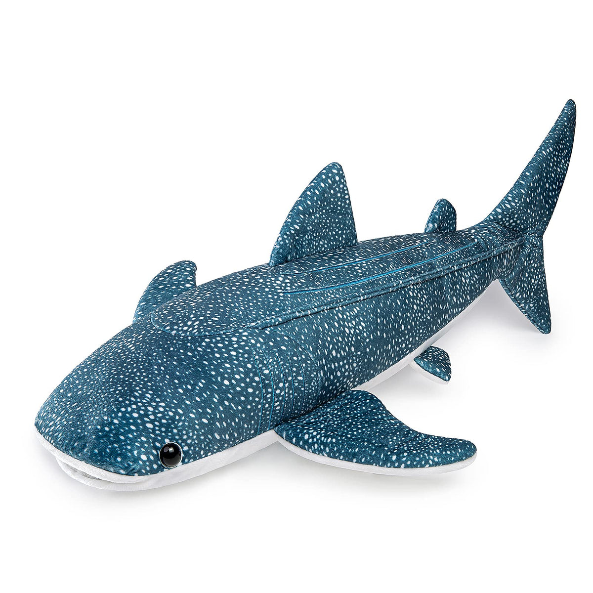 ZHONGXIN MADE whale shark plush full-body view highlights lifelike design for play.