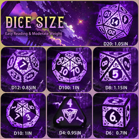 ZHOORQI light-up dice shown in transparent charging case