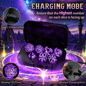 ZHOORQI DND dice with shackled texture glow enriches cinematic tabletop vibes