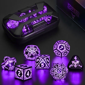 ZHOORQI LED dice set in charging box for easy, on-the-go recharging