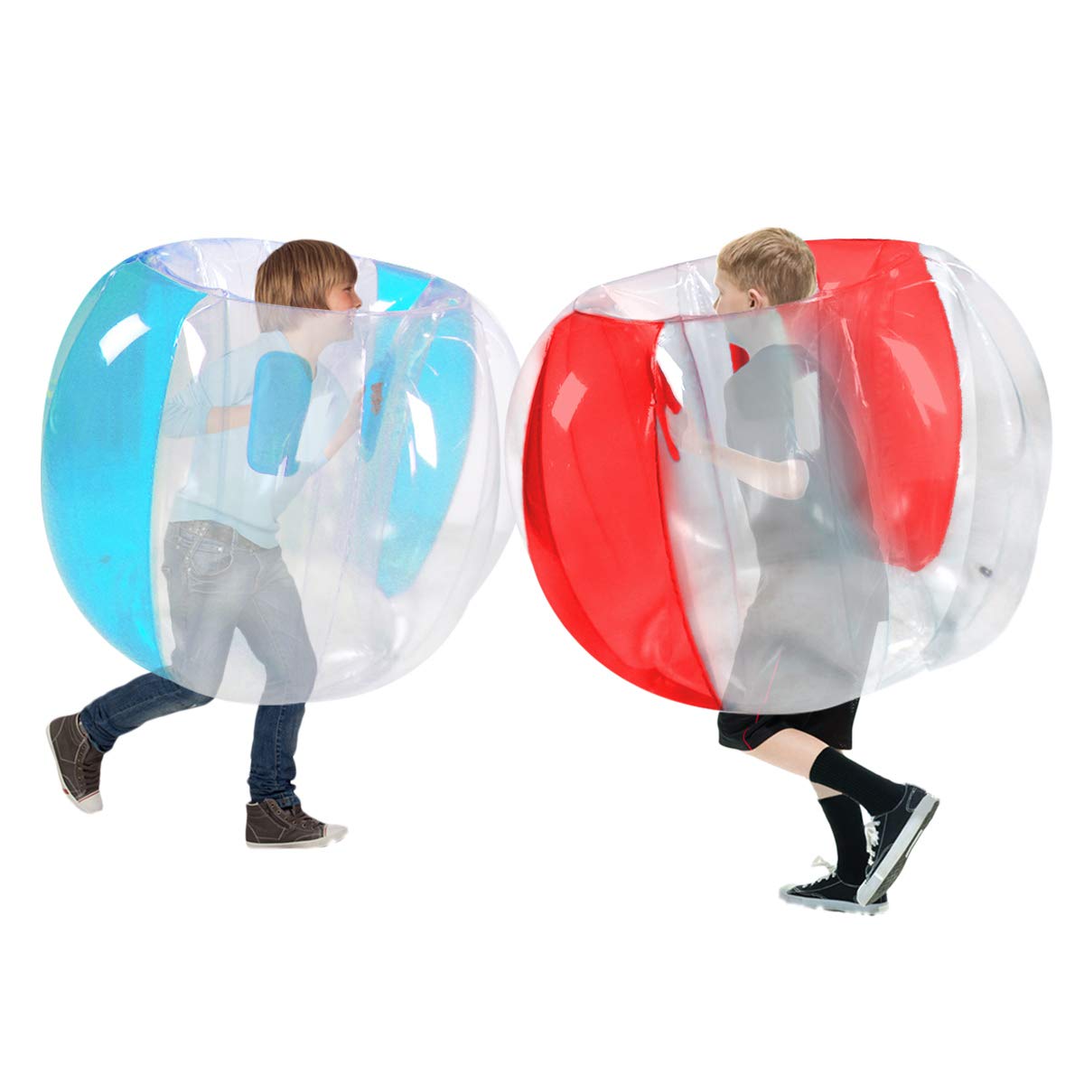 ZHUYNXIR Sunshine Sumo Ball backyard bounce shows kids rolling and bumping safely.