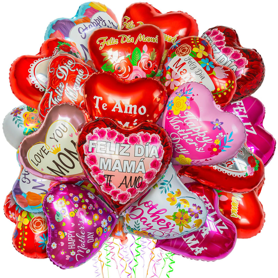 ZHWKMYP 72-pcs Mother's Day balloons create a vibrant family photo backdrop.
